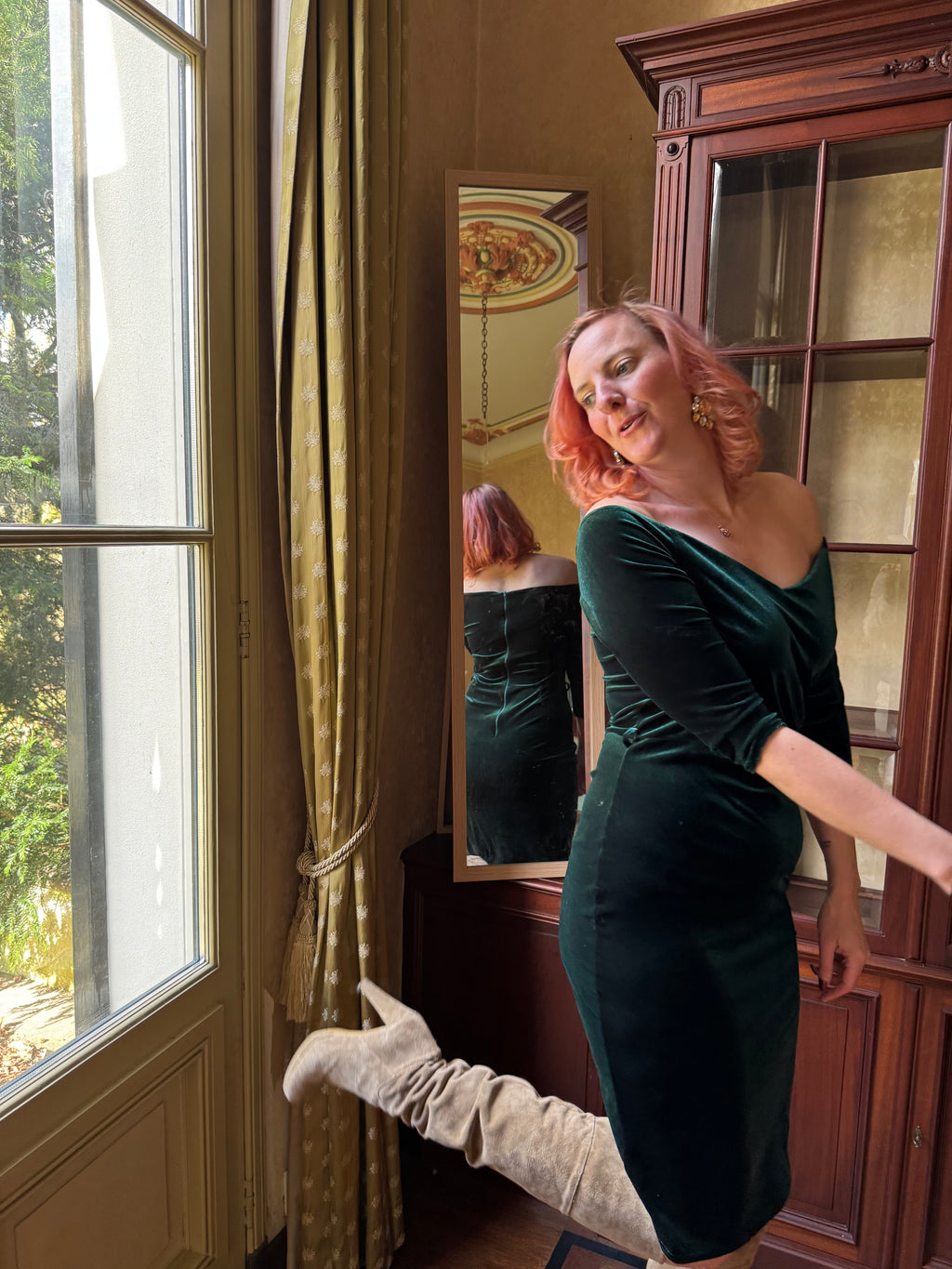 Nocturne Rebelle - Velvet Off Shoulder Evening Dress